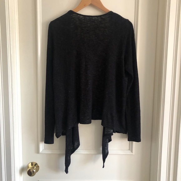 VELVET by Graham & Spencer Cardigan Ballet Tie Wrap Black Small - Picture 3 of 9